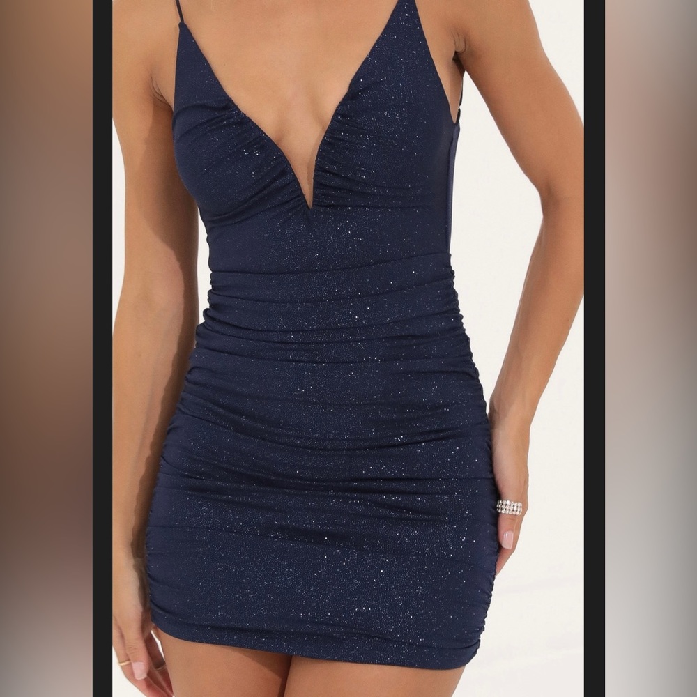 Dark blue homecoming or semi formal dress. Worn once and in great condition